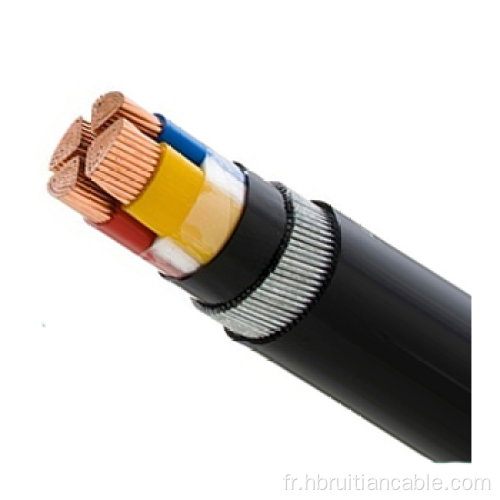 Câble d'alimentation blindé de fil en acier à 4 noyau